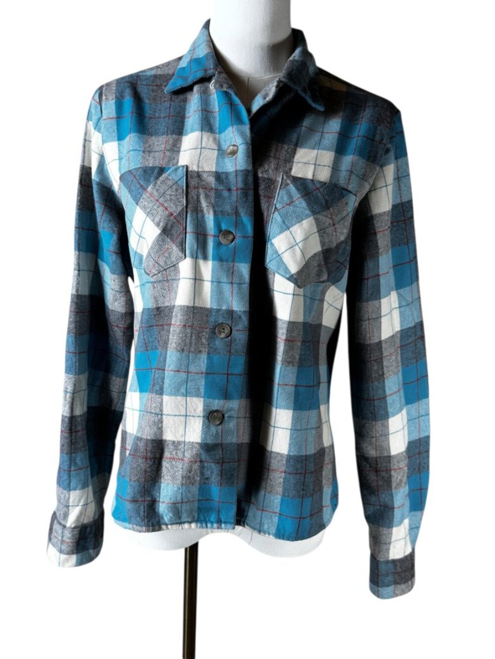 **PENDLETON Tuckaroo Vintage Fit Virgin Wool Plaid Shirt Size L**